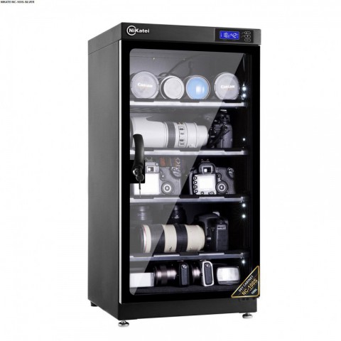 Tủ chống ẩm cao cấp Nikatei NC-100S viền nhôm mạ bạc